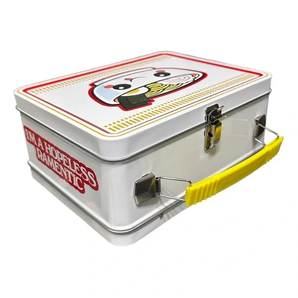 Kawaii Ramen Noodle Bowl Embossed Tin Lunch Box - Collectible